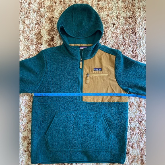 Patagonia Retro Pile Fleece 1/2 half zip Pullover Dark Borealis Green Men Medium - Picture 3 of 7